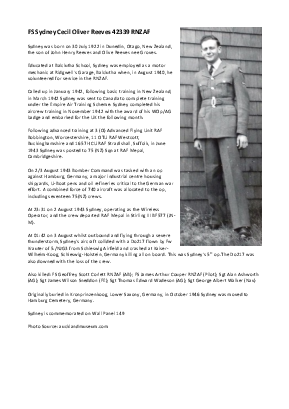 A preview of a PDF biography for Reeves, Sydney Cecil Oliver